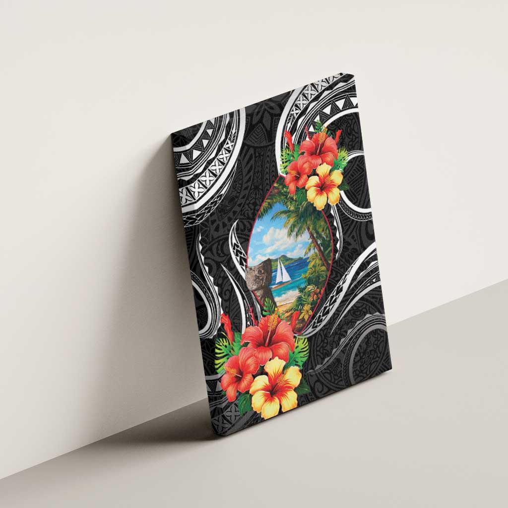 Hafa Adai Guam Canvas Wall Art Guahan Seal Chamorro Stones Tribal