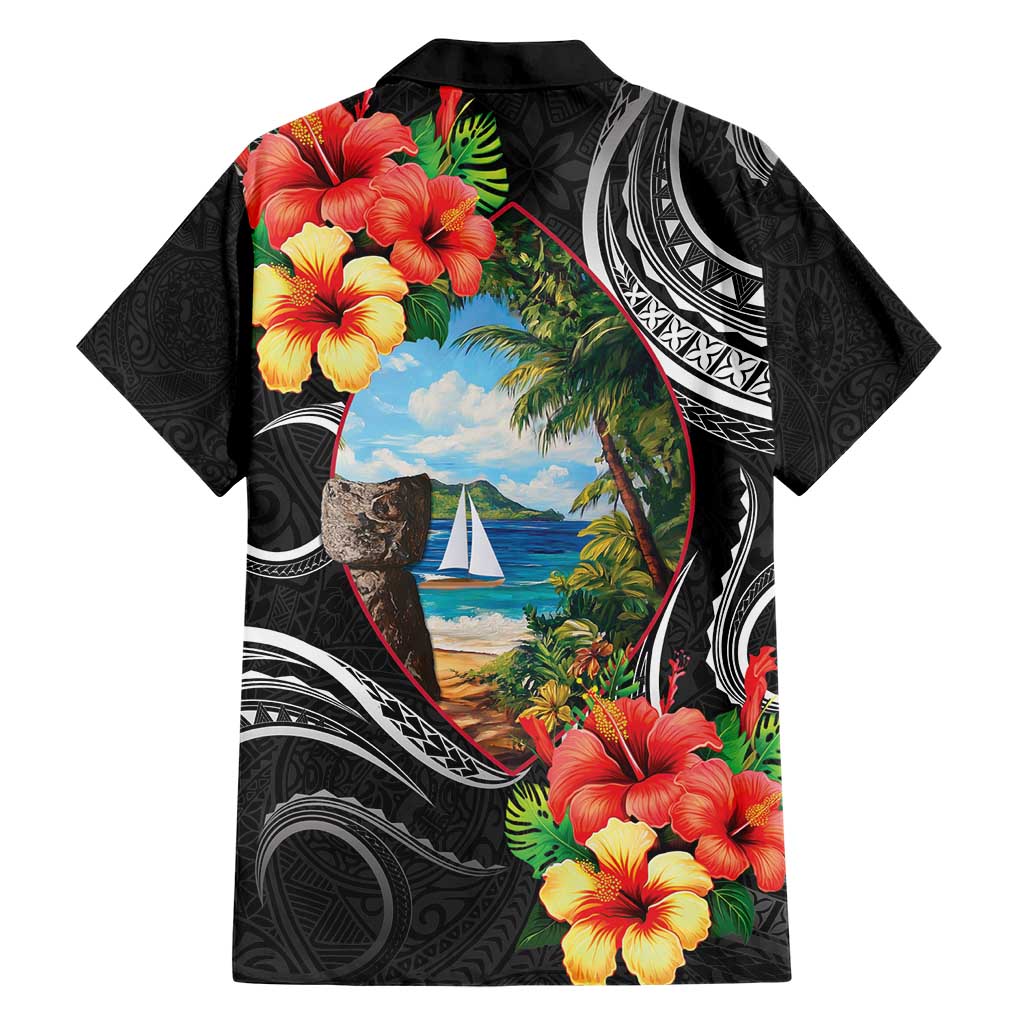 Hafa Adai Guam Family Matching Short Sleeve Bodycon Dress and Hawaiian Shirt Guahan Seal Chamorro Stones Tribal LT9 - Polynesian Pride