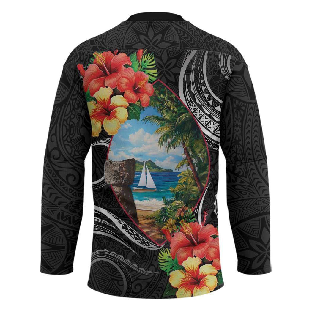 Hafa Adai Guam Hockey Jersey Guahan Seal Chamorro Stones Tribal - Polynesian Pride