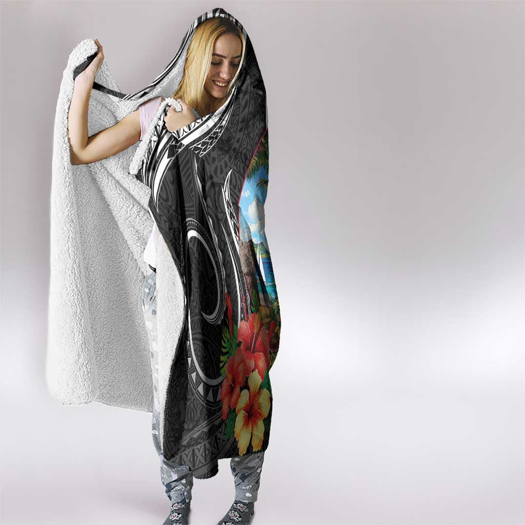 Hafa Adai Guam Hooded Blanket Guahan Seal Chamorro Stones Tribal LT9 - Polynesian Pride