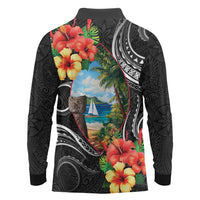 Hafa Adai Guam Long Sleeve Polo Shirt Guahan Seal Chamorro Stones Tribal