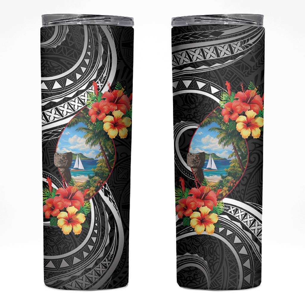 Hafa Adai Guam Skinny Tumbler Guahan Seal Chamorro Stones Tribal