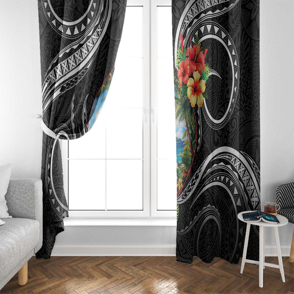 Hafa Adai Guam Window Curtain Guahan Seal Chamorro Stones Tribal