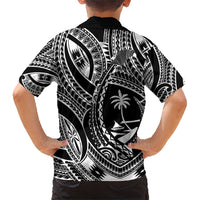Hafa Adai Guam Inspired Tattoo Family Matching Short Sleeve Bodycon Dress and Hawaiian Shirt LT9 - Polynesian Pride