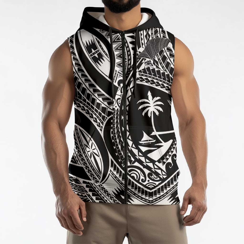 Hafa Adai Guam Inspired Tattoo Sleeveless Zip Hoodie - Polynesian Pride