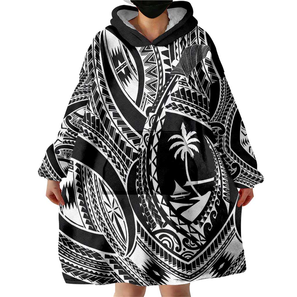 Hafa Adai Guam Inspired Tattoo Wearable Blanket Hoodie