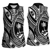 Hafa Adai Guam Inspired Tattoo Women Sleeveless Polo Shirt