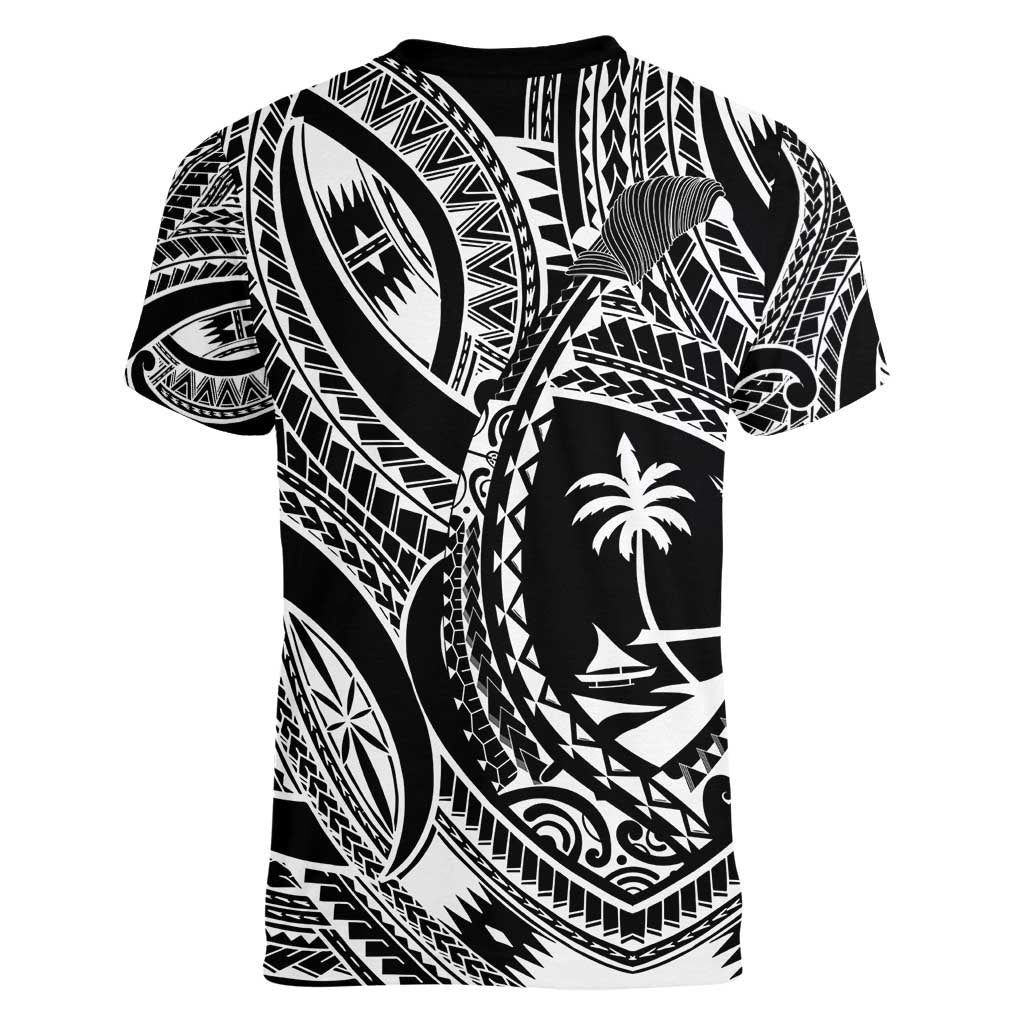 Hafa Adai Guam Inspired Tattoo Women V-Neck T-Shirt