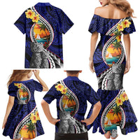 Hafa Adai Guam Seal Latte Stones Artwork Family Matching Mermaid Dress and Hawaiian Shirt LT9 - Polynesian Pride