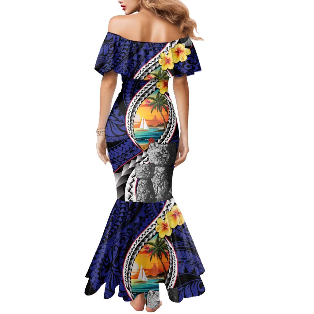 Hafa Adai Guam Seal Latte Stones Artwork Family Matching Mermaid Dress and Hawaiian Shirt LT9 - Polynesian Pride