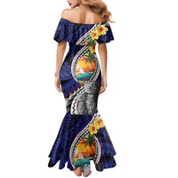 Hafa Adai Guam Seal Latte Stones Artwork Family Matching Mermaid Dress and Hawaiian Shirt LT9 - Polynesian Pride