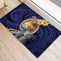 Hafa Adai Guam Seal Latte Stones Artwork Rubber Doormat