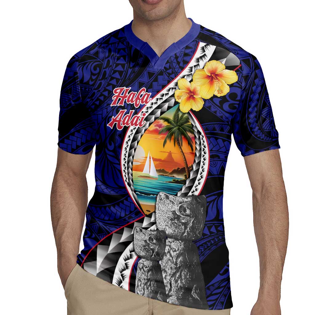 Hafa Adai Guam Seal Latte Stones Artwork Rugby Jersey