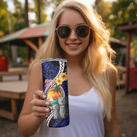 Hafa Adai Guam Seal Latte Stones Artwork Skinny Tumbler