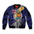 Hafa Adai Guam Seal Latte Stones Artwork Sleeve Zip Bomber Jacket