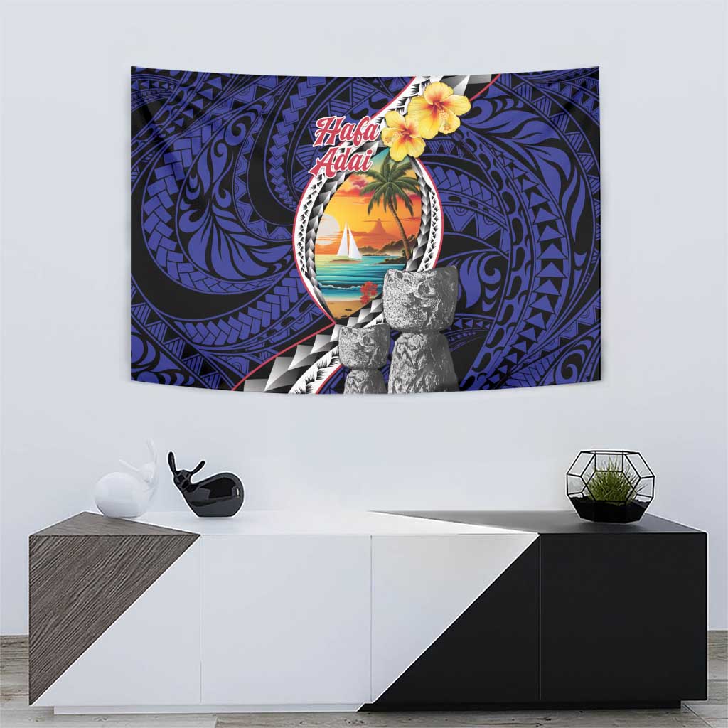 Hafa Adai Guam Seal Latte Stones Artwork Tapestry