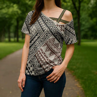 Niho Taniwha Kowhaiwhai Cross Shoulder Shirt - Polynesian Pride