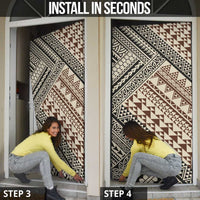 Niho Taniwha Kowhaiwhai Door Cover - Polynesian Pride