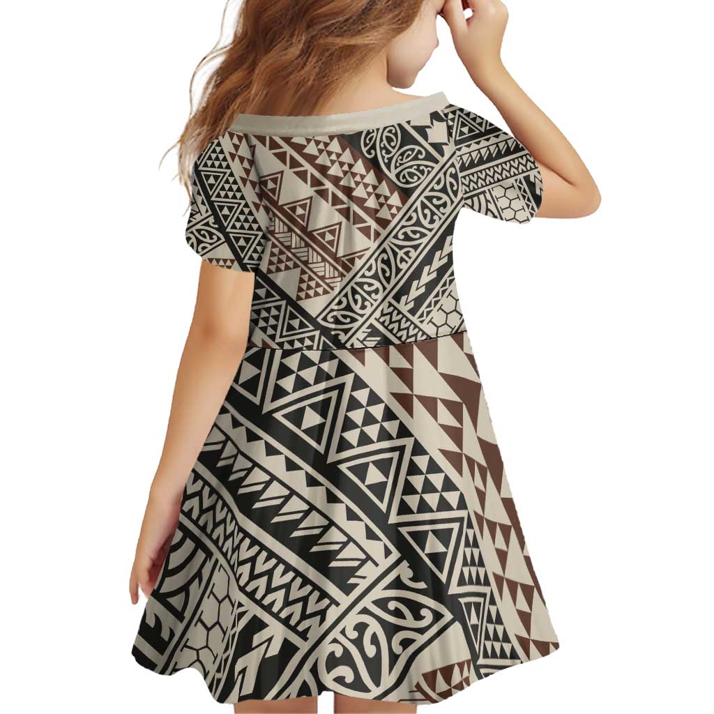 Niho Taniwha Kowhaiwhai Family Matching Off Shoulder Short Dress and Hawaiian Shirt