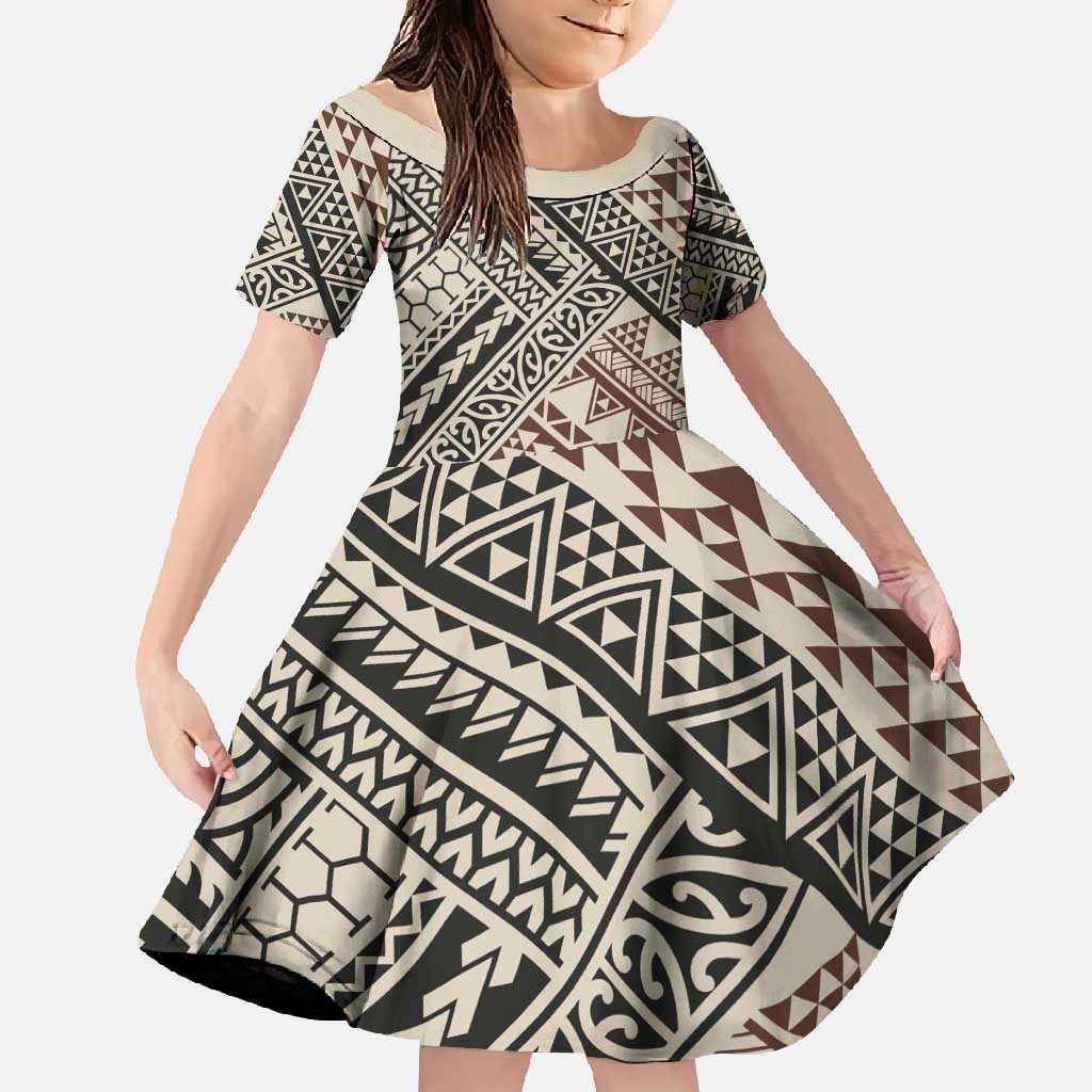 Niho Taniwha Kowhaiwhai Family Matching Summer Maxi Dress and Hawaiian Shirt