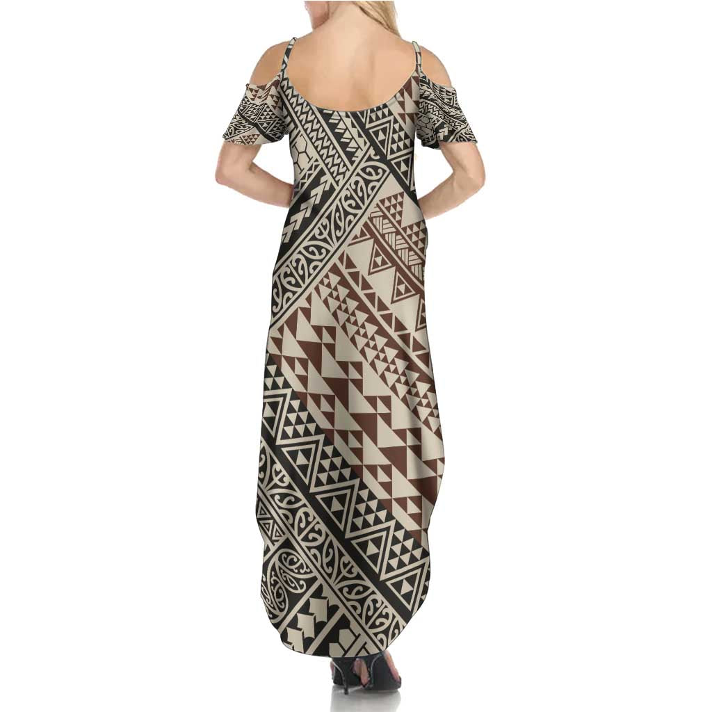 Niho Taniwha Kowhaiwhai Family Matching Summer Maxi Dress and Hawaiian Shirt