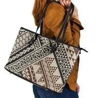 Niho Taniwha Kowhaiwhai Leather Tote Bag