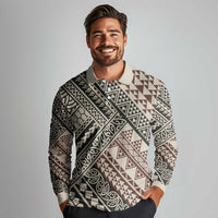 Niho Taniwha Kowhaiwhai Long Sleeve Polo Shirt