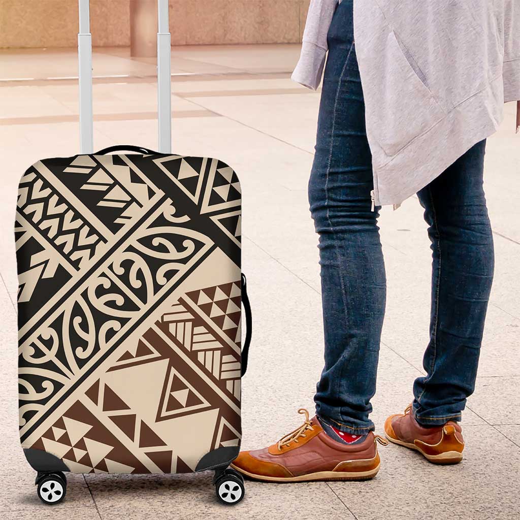 Niho Taniwha Kowhaiwhai Luggage Cover LT9 Beige - Polynesian Pride