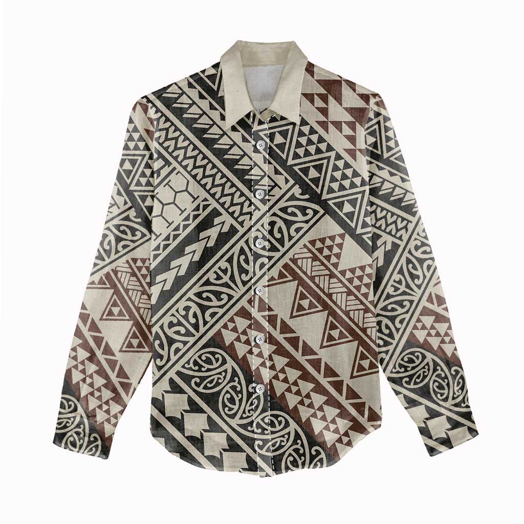Niho Taniwha Kowhaiwhai Women Casual Shirt LT9 - Polynesian Pride