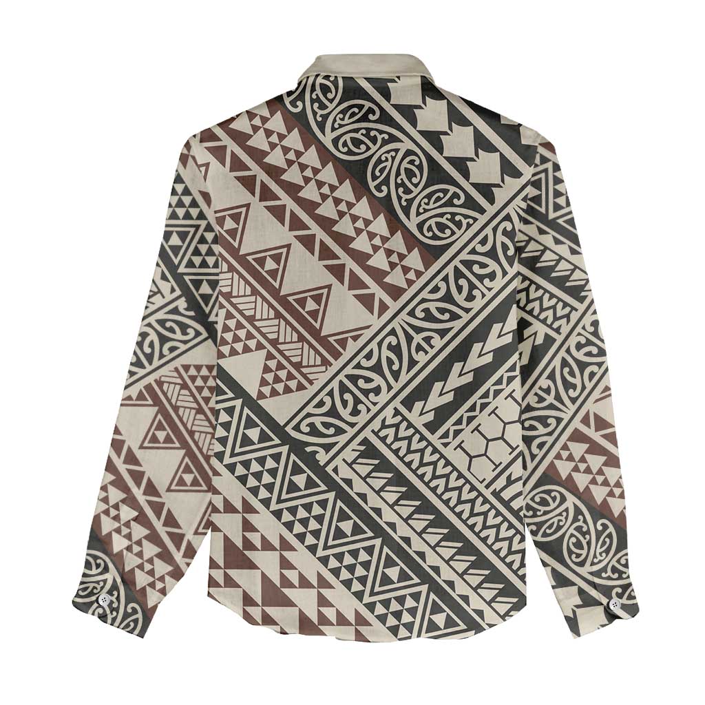Niho Taniwha Kowhaiwhai Women Casual Shirt LT9 - Polynesian Pride