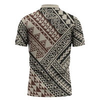 Niho Taniwha Kowhaiwhai Zipper Polo Shirt - Polynesian Pride