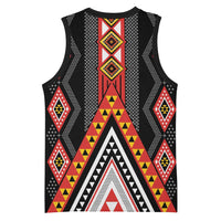 Niho Taniwha Taniko Motif Basketball Jersey - Polynesian Pride