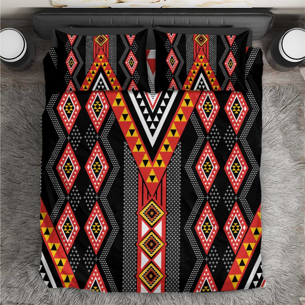 Niho Taniwha Taniko Motif Bedding Set LT9 Red - Polynesian Pride