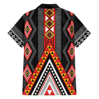 Niho Taniwha Taniko Motif Family Matching Off The Shoulder Long Sleeve Dress and Hawaiian Shirt LT9 - Polynesian Pride