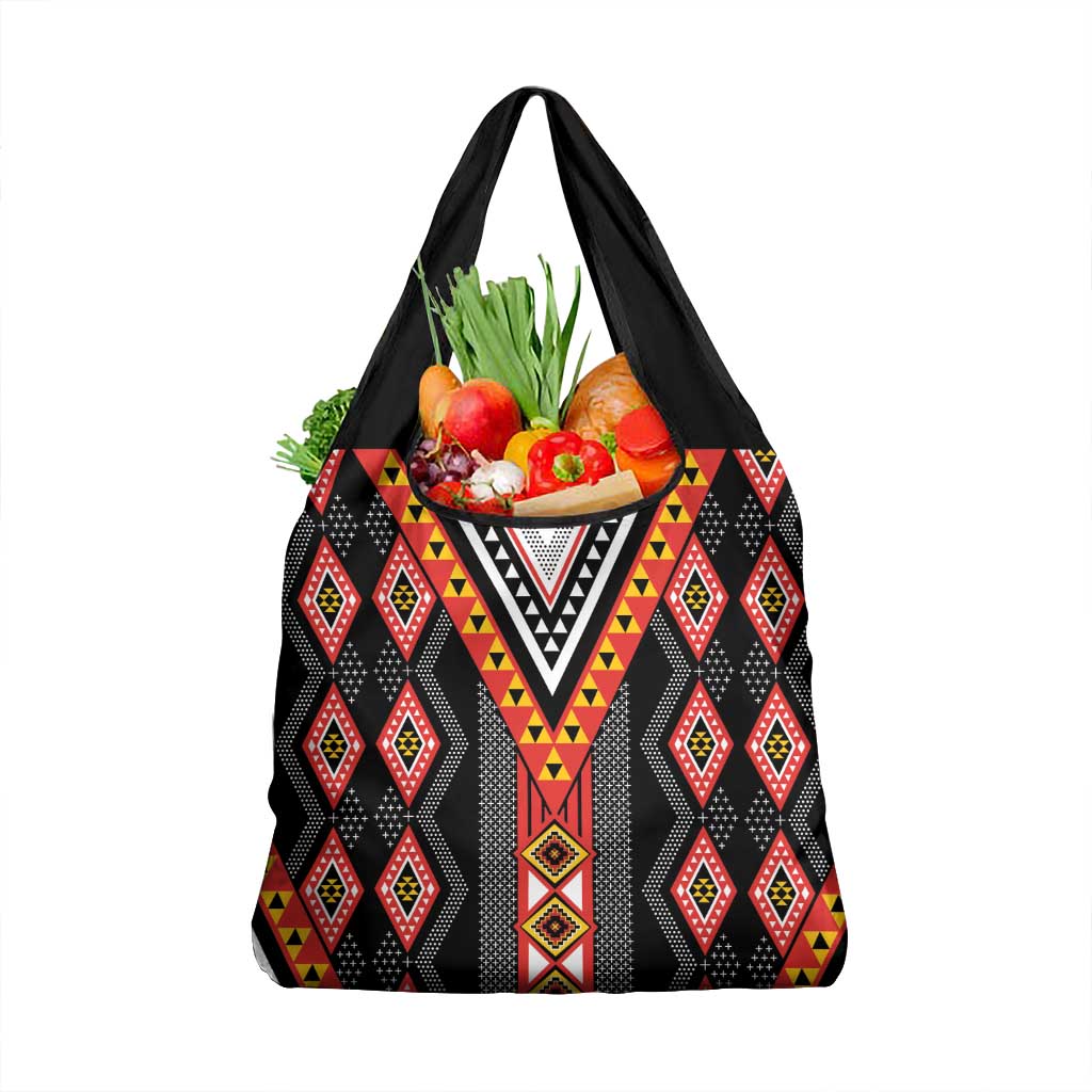 Niho Taniwha Taniko Motif Grocery Bag LT9 1-pack One Size Red - Polynesian Pride