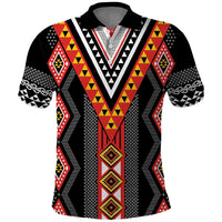 Niho Taniwha Taniko Motif Polo Shirt