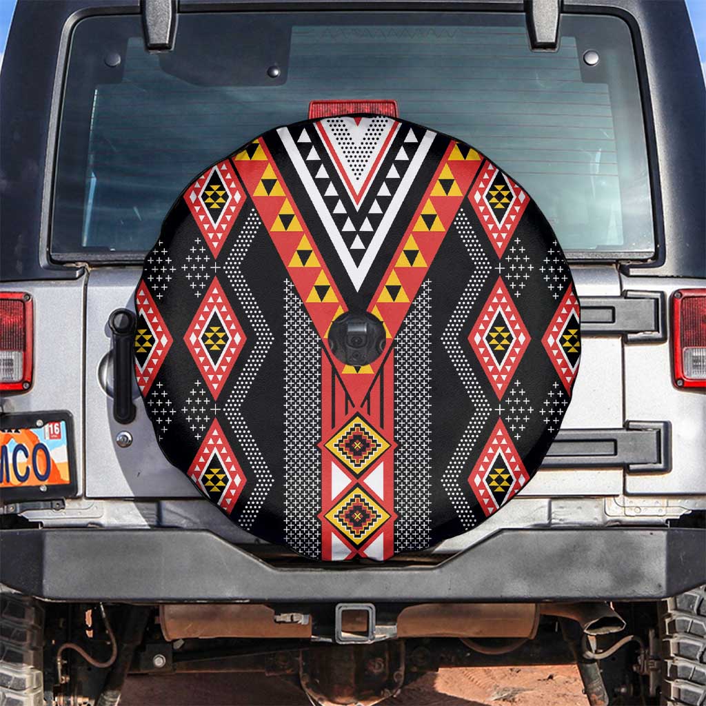 Niho Taniwha Taniko Motif Spare Tire Cover LT9 Red - Polynesian Pride