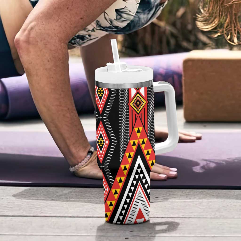 Niho Taniwha Taniko Motif Tumbler With Handle