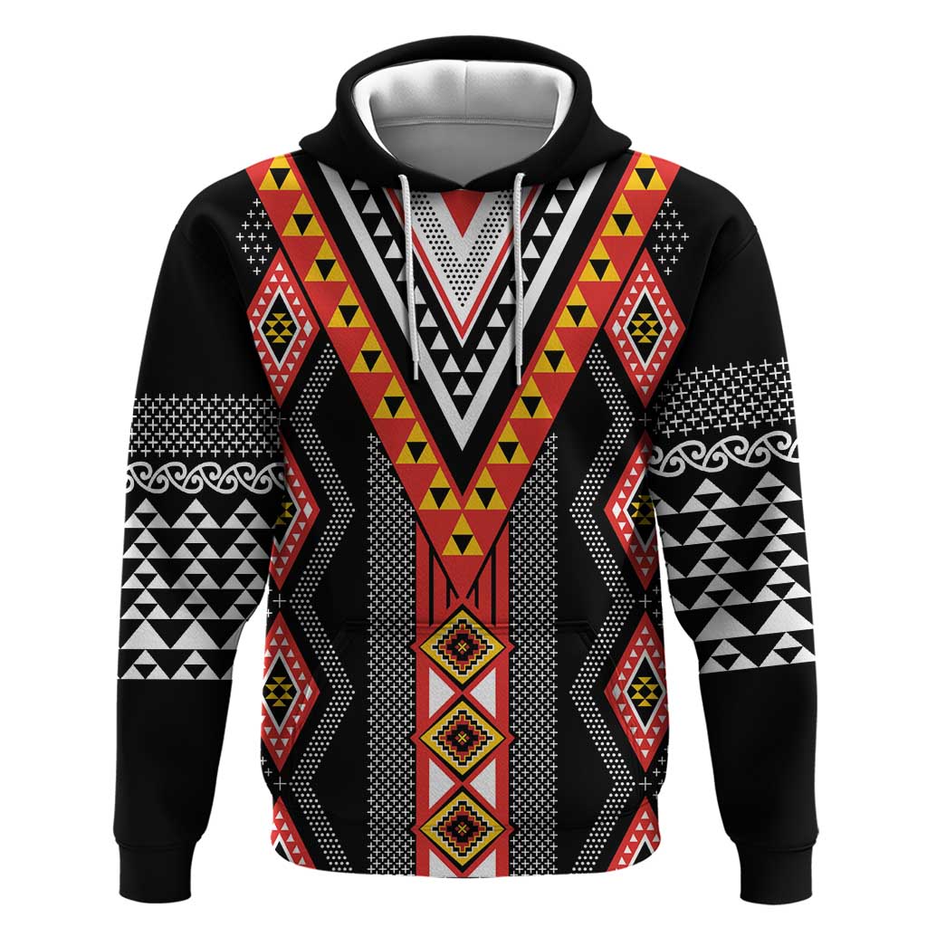 Niho Taniwha Taniko Motif Zip Hoodie