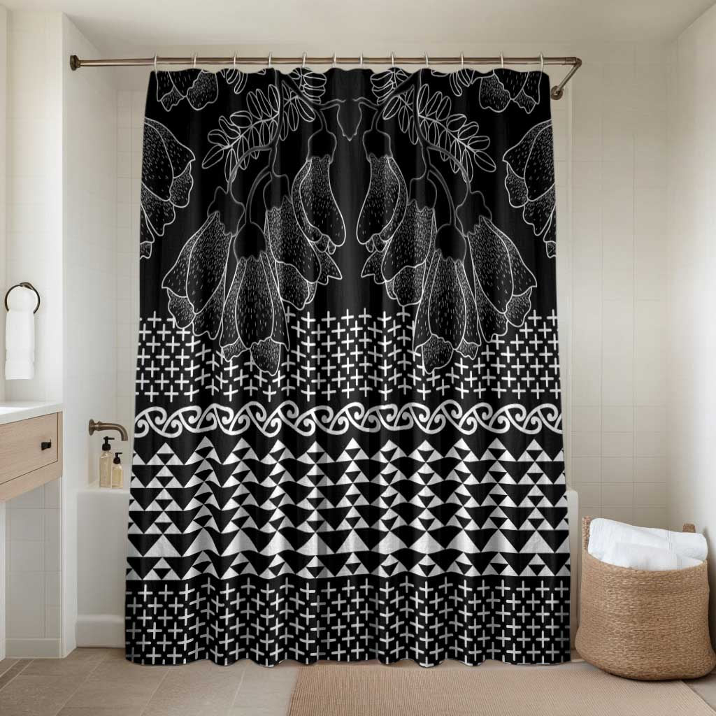 Black Taniko Kowhaiwhai Tukutuku Motif Bathroom Set - Polynesian Pride