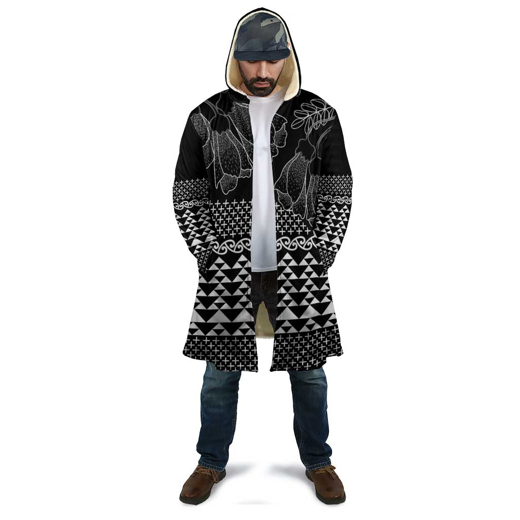 Black Taniko Kowhaiwhai Tukutuku Motif Cloak - Polynesian Pride