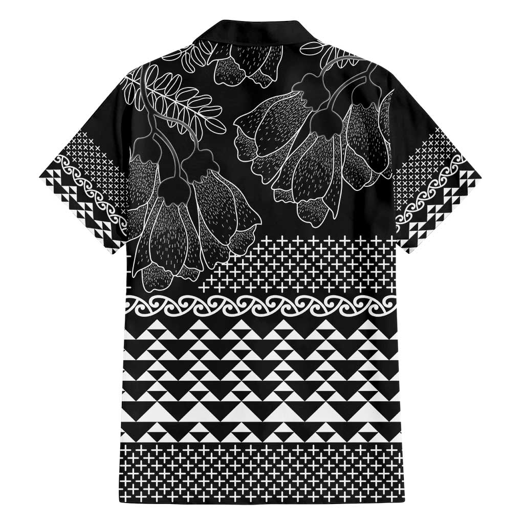 Black Taniko Kowhaiwhai Tukutuku Motif Family Matching Long Sleeve Bodycon Dress and Hawaiian Shirt LT9 - Polynesian Pride