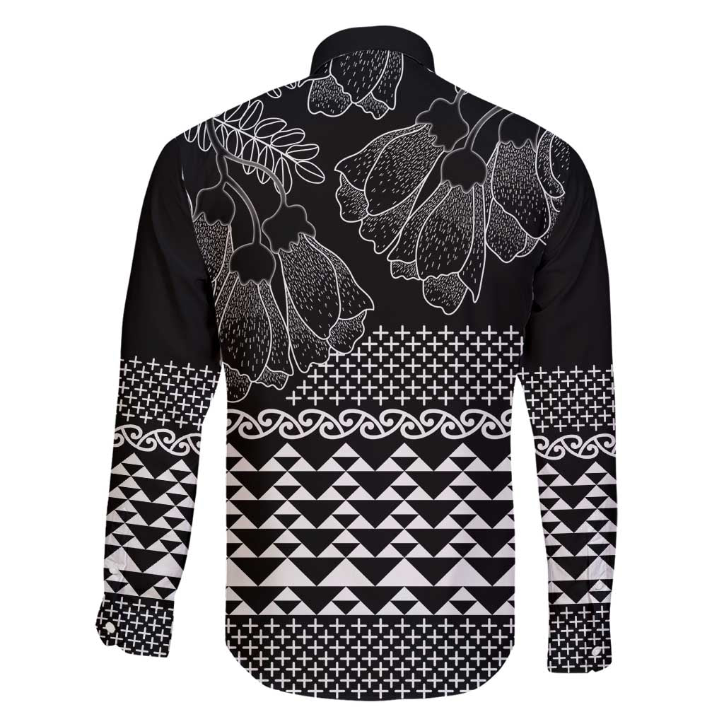 Black Taniko Kowhaiwhai Tukutuku Motif Family Matching Mermaid Dress and Hawaiian Shirt LT9 - Polynesian Pride
