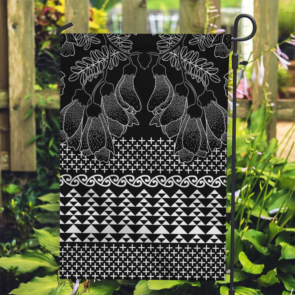 Black Taniko Kowhaiwhai Tukutuku Motif Garden Flag LT9 Garden Flag Black - Polynesian Pride