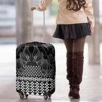 Black Taniko Kowhaiwhai Tukutuku Motif Luggage Cover LT9 - Polynesian Pride