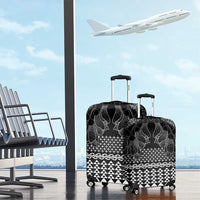 Black Taniko Kowhaiwhai Tukutuku Motif Luggage Cover LT9 - Polynesian Pride