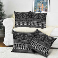 Black Taniko Kowhaiwhai Tukutuku Motif Pillow Cover - Polynesian Pride