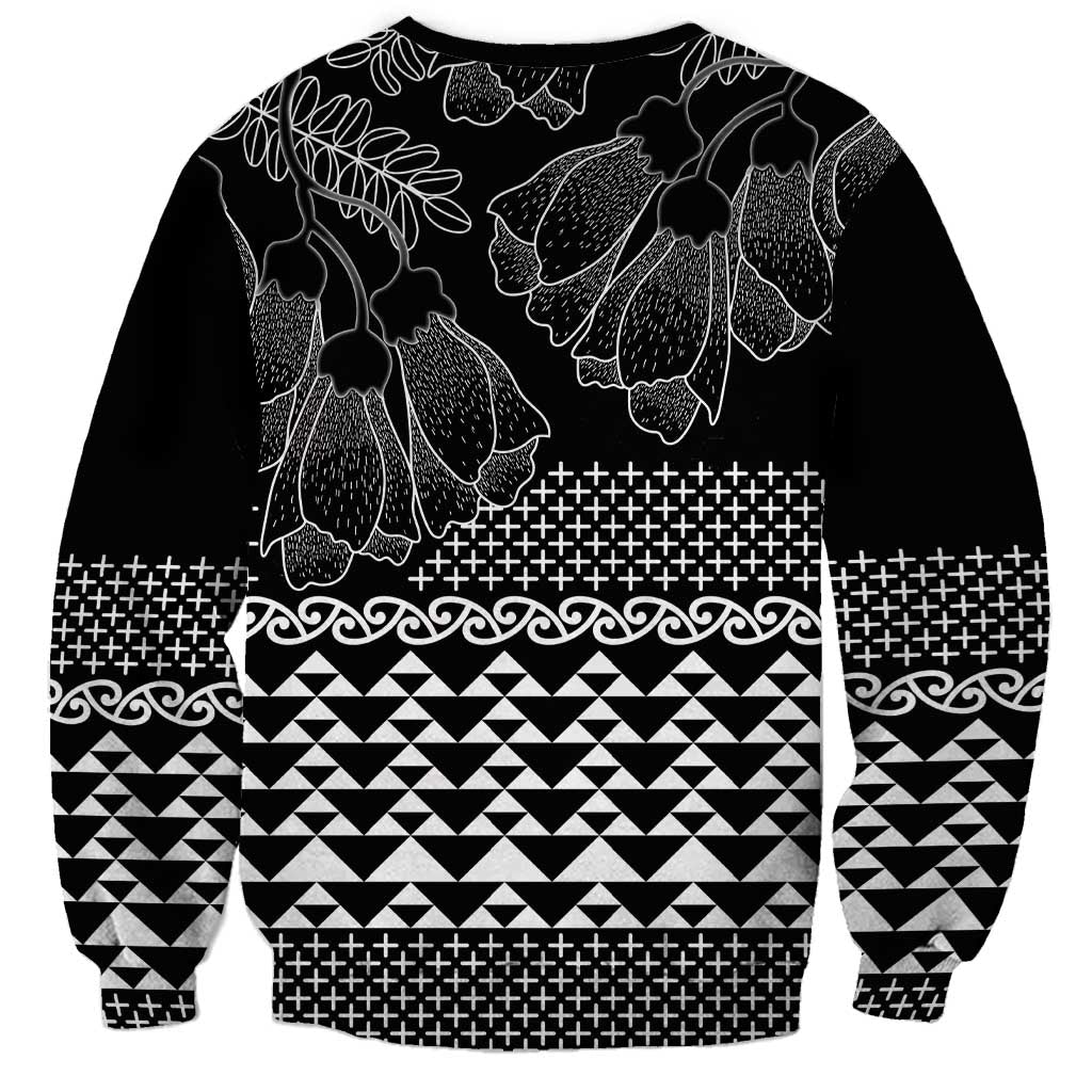 Black Taniko Kowhaiwhai Tukutuku Motif Sweatshirt