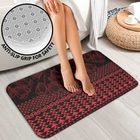 Red Taniko Kowhaiwhai Tukutuku Motif Bathroom Set - Polynesian Pride