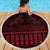 Red Taniko Kowhaiwhai Tukutuku Motif Beach Blanket